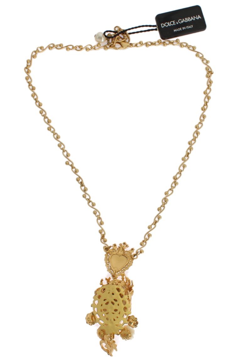 Gold Brass SICILY Crystal Puppi Doll Necklace