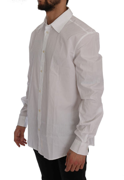 White Casual Cotton Long Sleeve Shirt