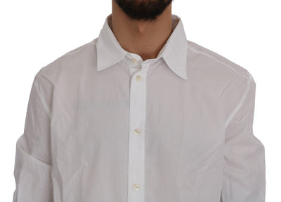 White Casual Cotton Long Sleeve Shirt