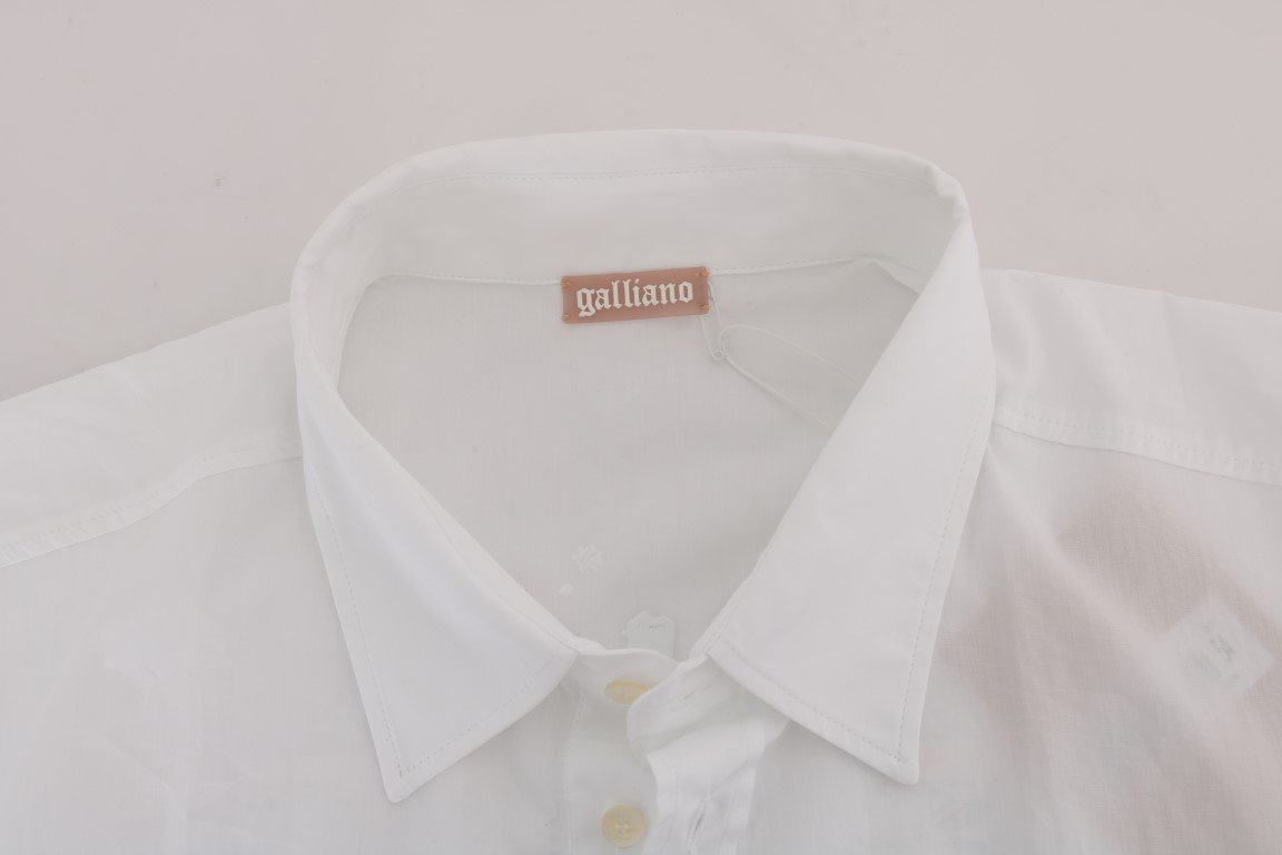 White Casual Cotton Long Sleeve Shirt