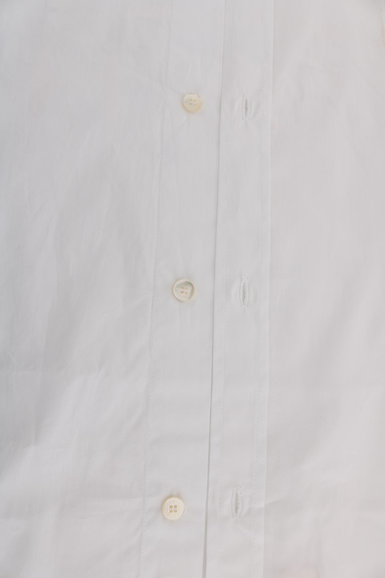 White Casual Cotton Long Sleeve Shirt