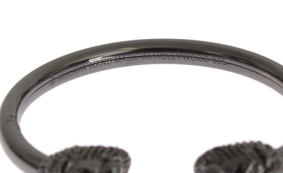 Black Rhodium Lion Bangle Bracelet