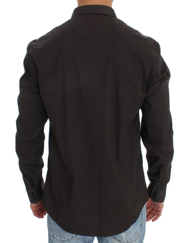Gray Cotton Stretch Casual Shirt