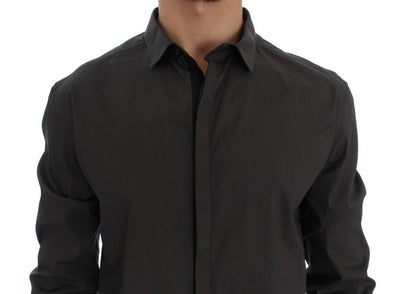 Gray Cotton Stretch Casual Shirt