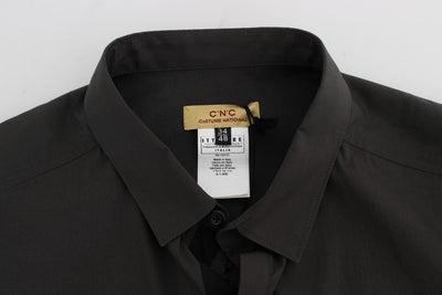 Gray Cotton Stretch Casual Shirt