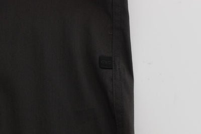 Gray Cotton Stretch Casual Shirt