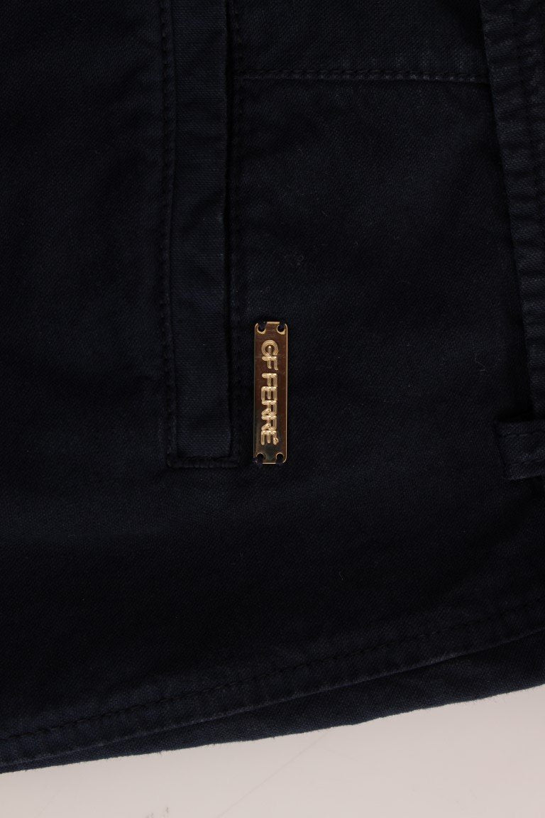 Blue Cotton Regular Fit Casual Pants