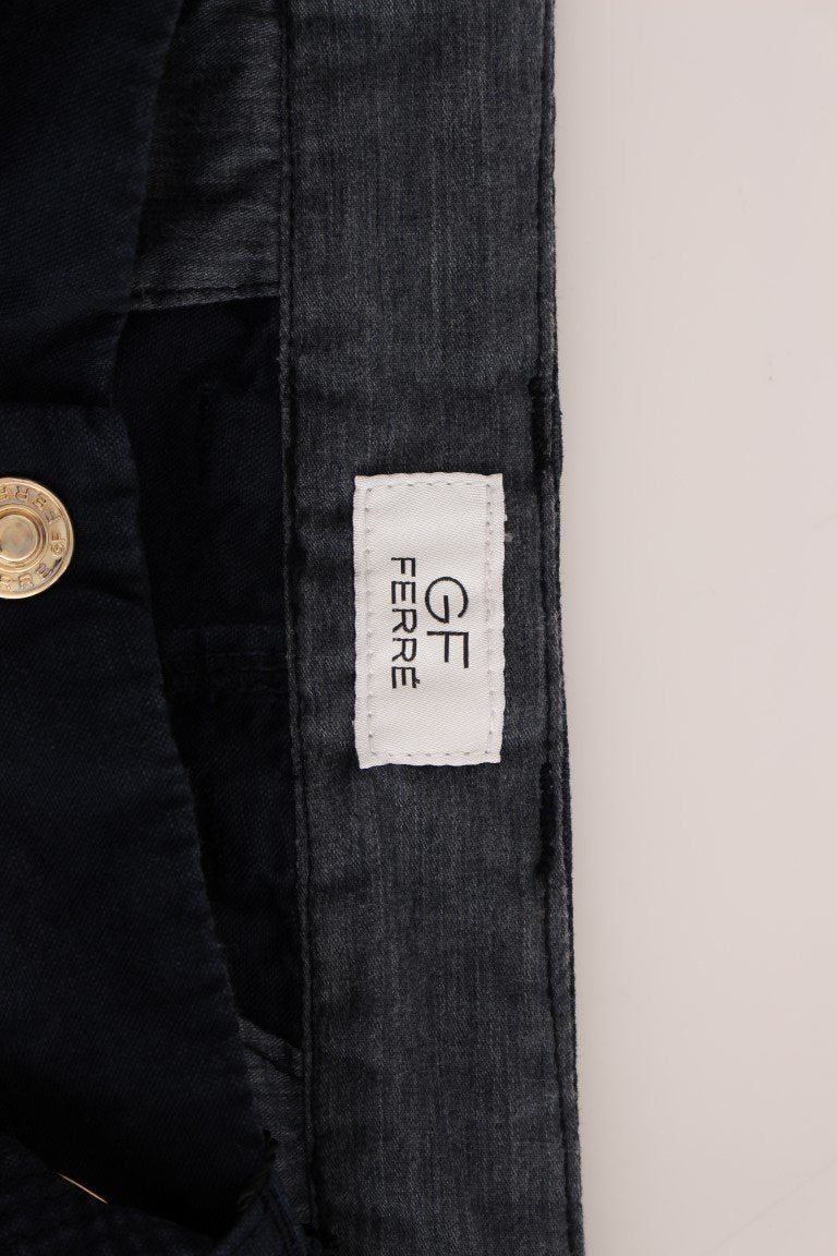 Blue Cotton Regular Fit Casual Pants