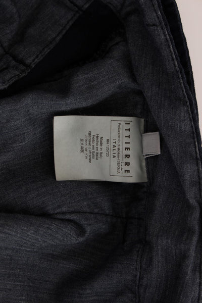 Blue Cotton Regular Fit Casual Pants