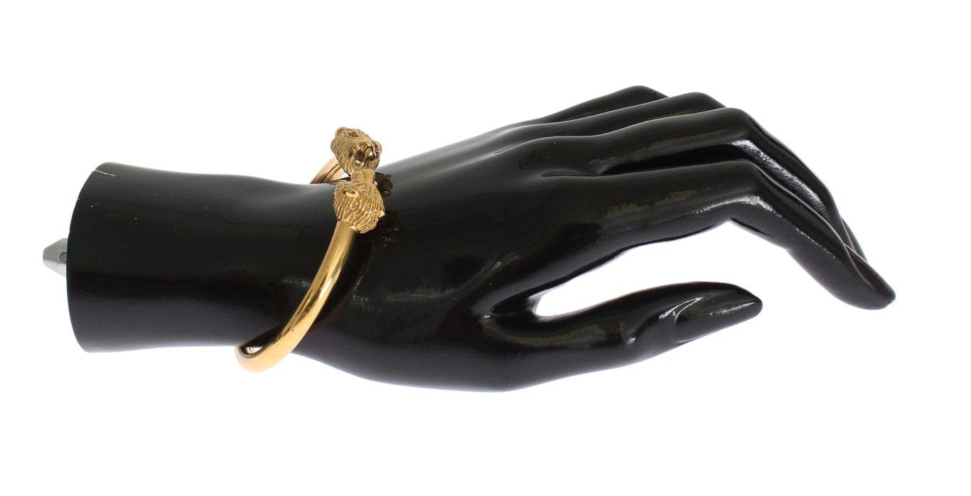 Gold Lion Bangle Bracelet