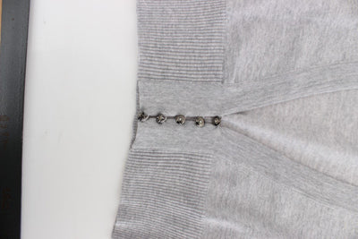 Gray cropped wool cardigan