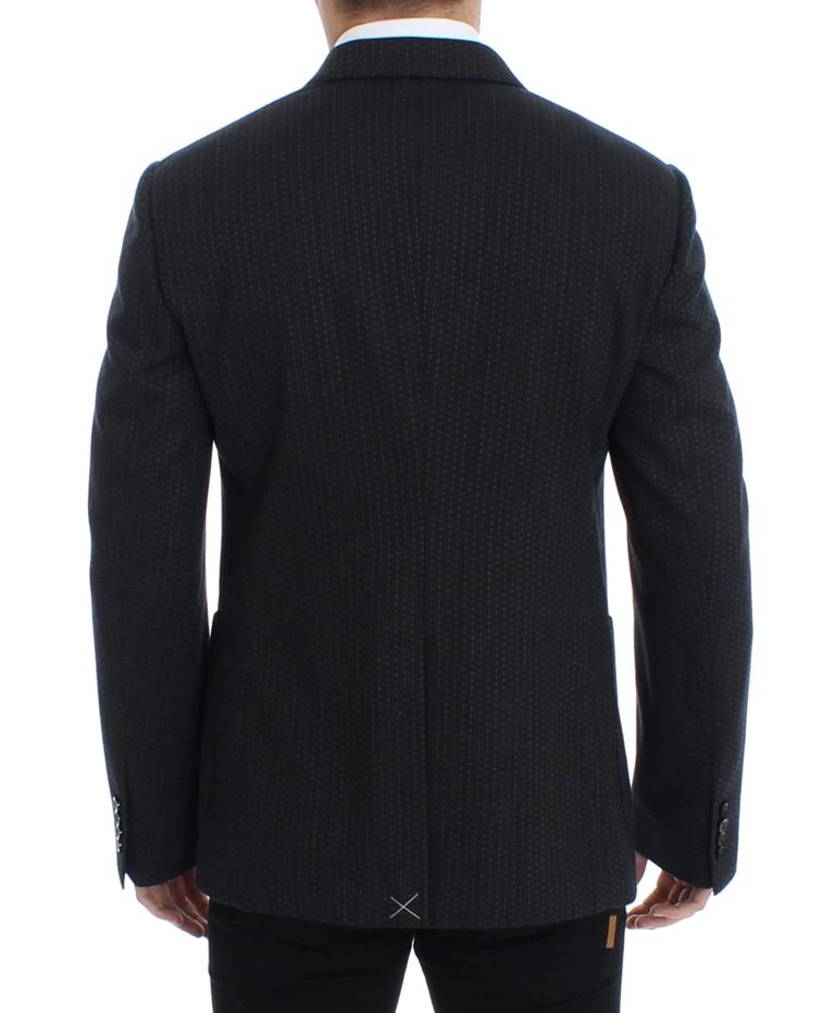 Gray wool two button blazer
