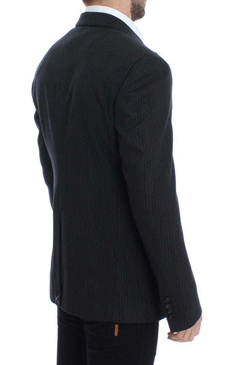 Gray wool two button blazer