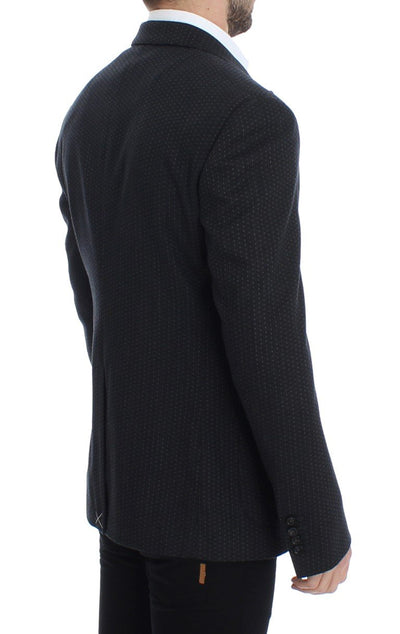 Gray wool two button blazer