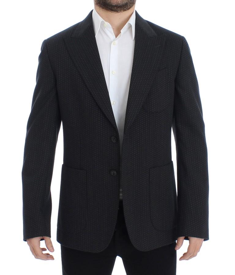 Gray wool two button blazer