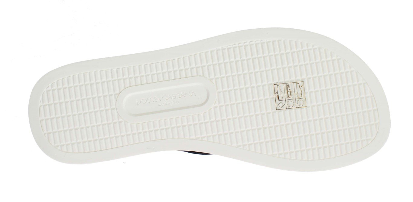 Blue Leather Shoes Majolica Flip Flops