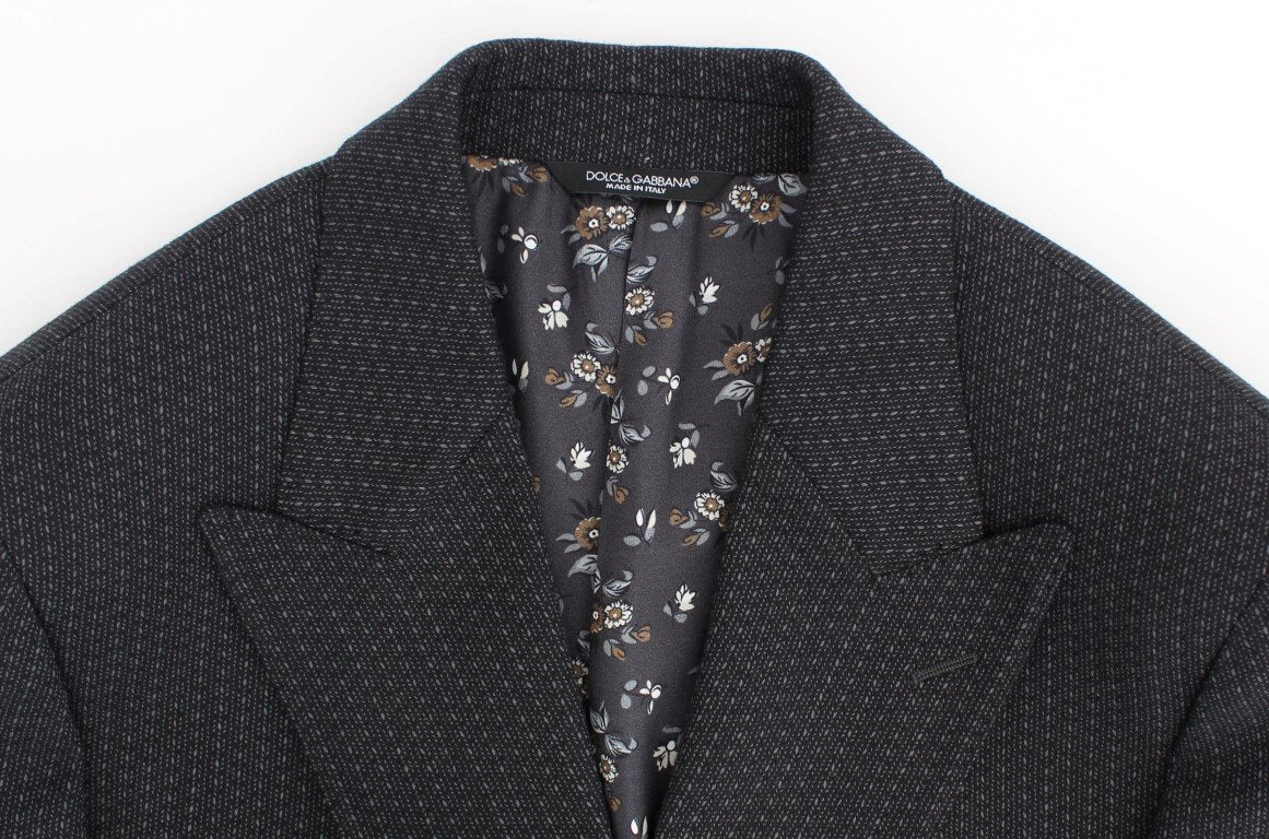 Gray wool two button blazer