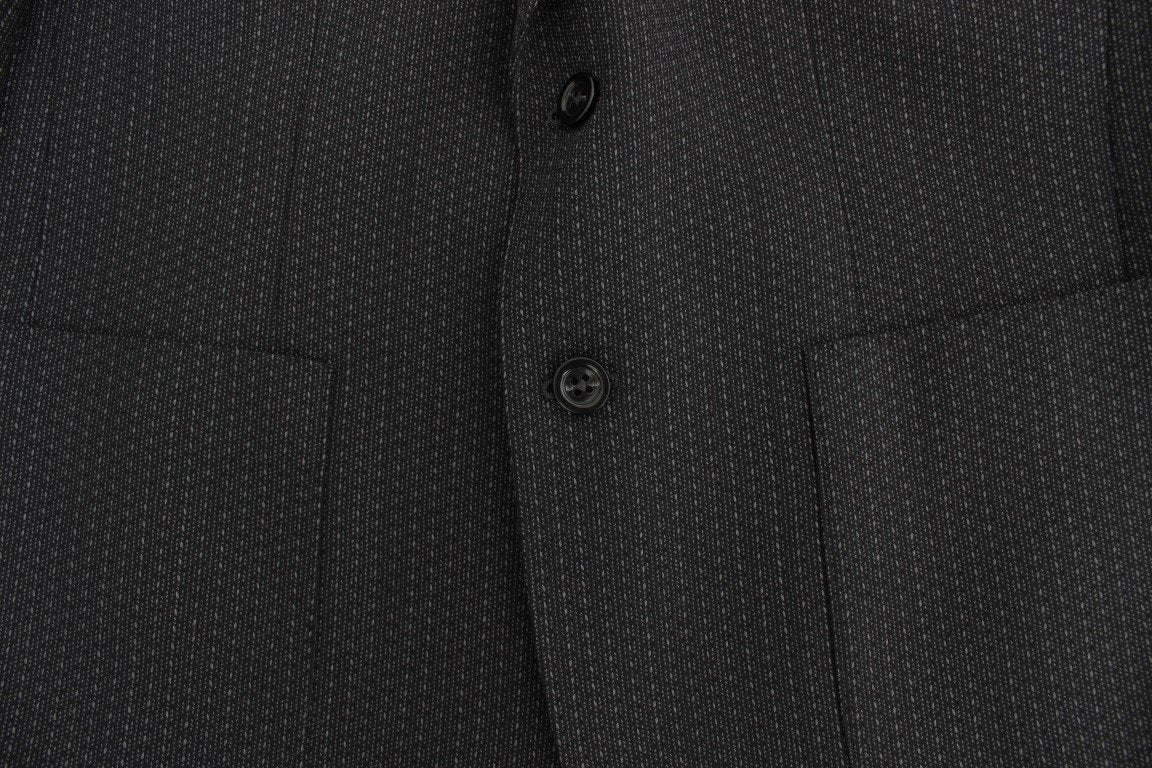 Gray wool two button blazer