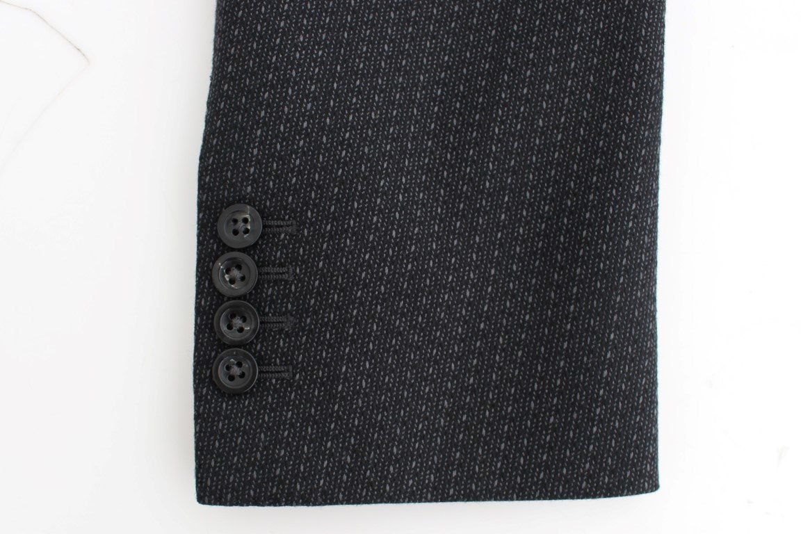 Gray wool two button blazer