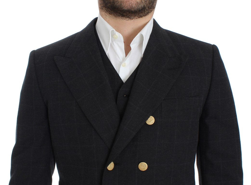 Gray cotton slim fit blazer