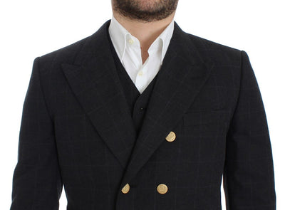 Gray cotton slim fit blazer
