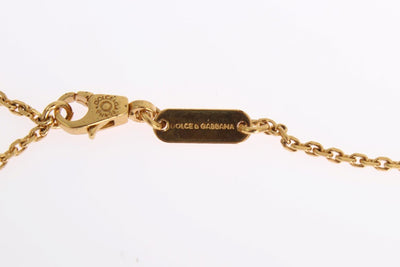 Gold Brass Pearl Floral Crystal Necklace