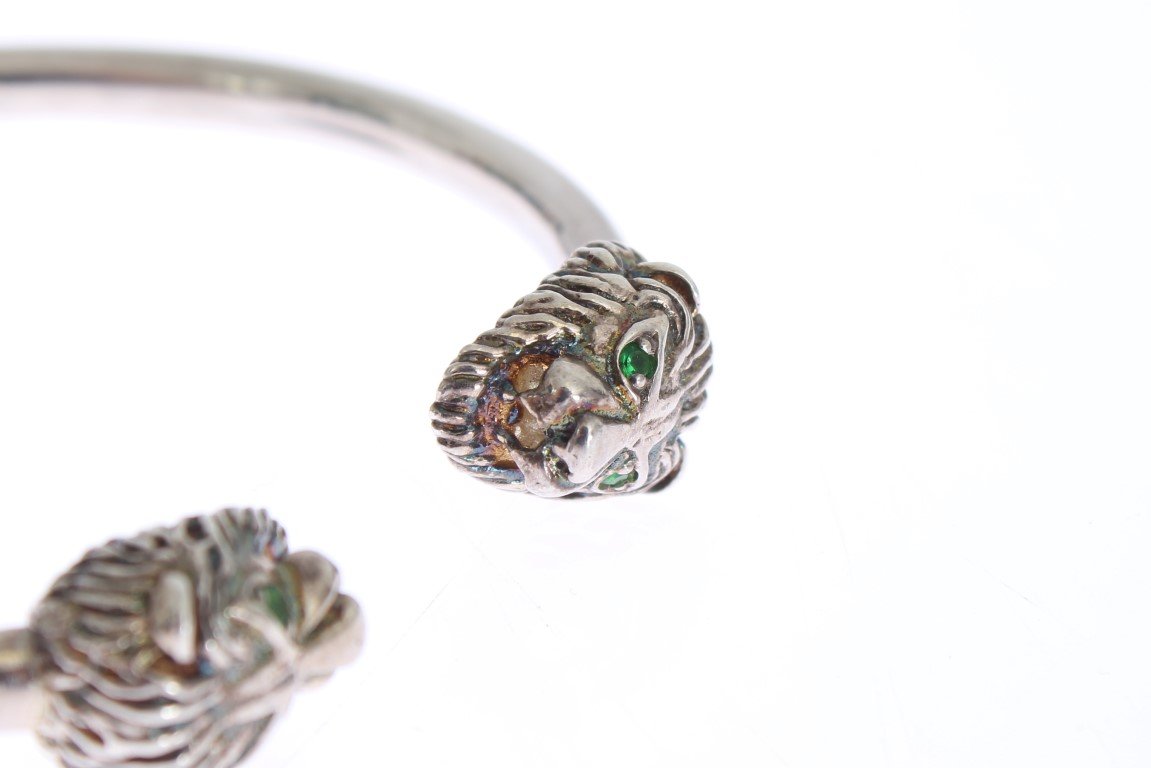Silver Lion 925 Sterling Bangle Bracelet
