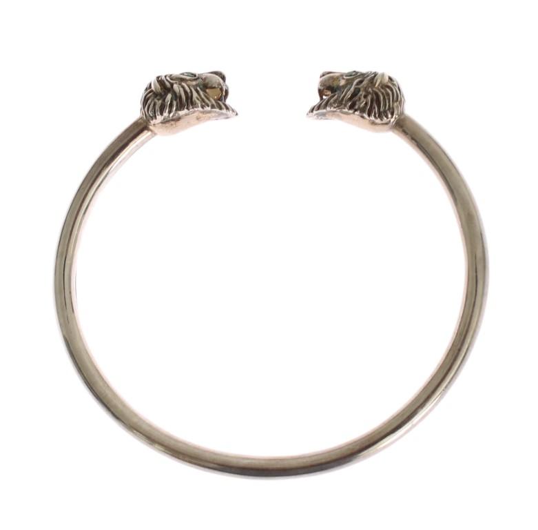 Silver Lion 925 Sterling Bangle Bracelet