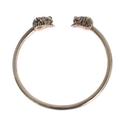 Silver Lion 925 Sterling Bangle Bracelet