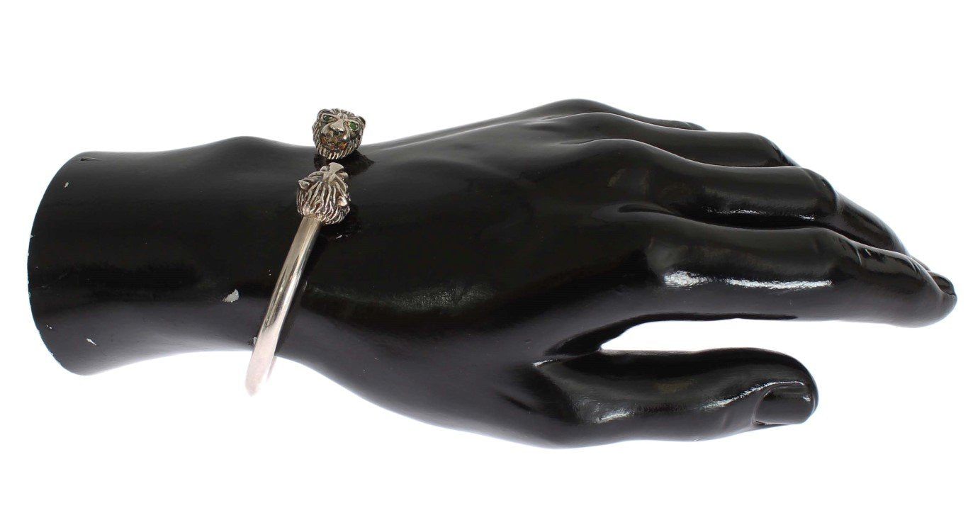 Silver Lion 925 Sterling Bangle Bracelet