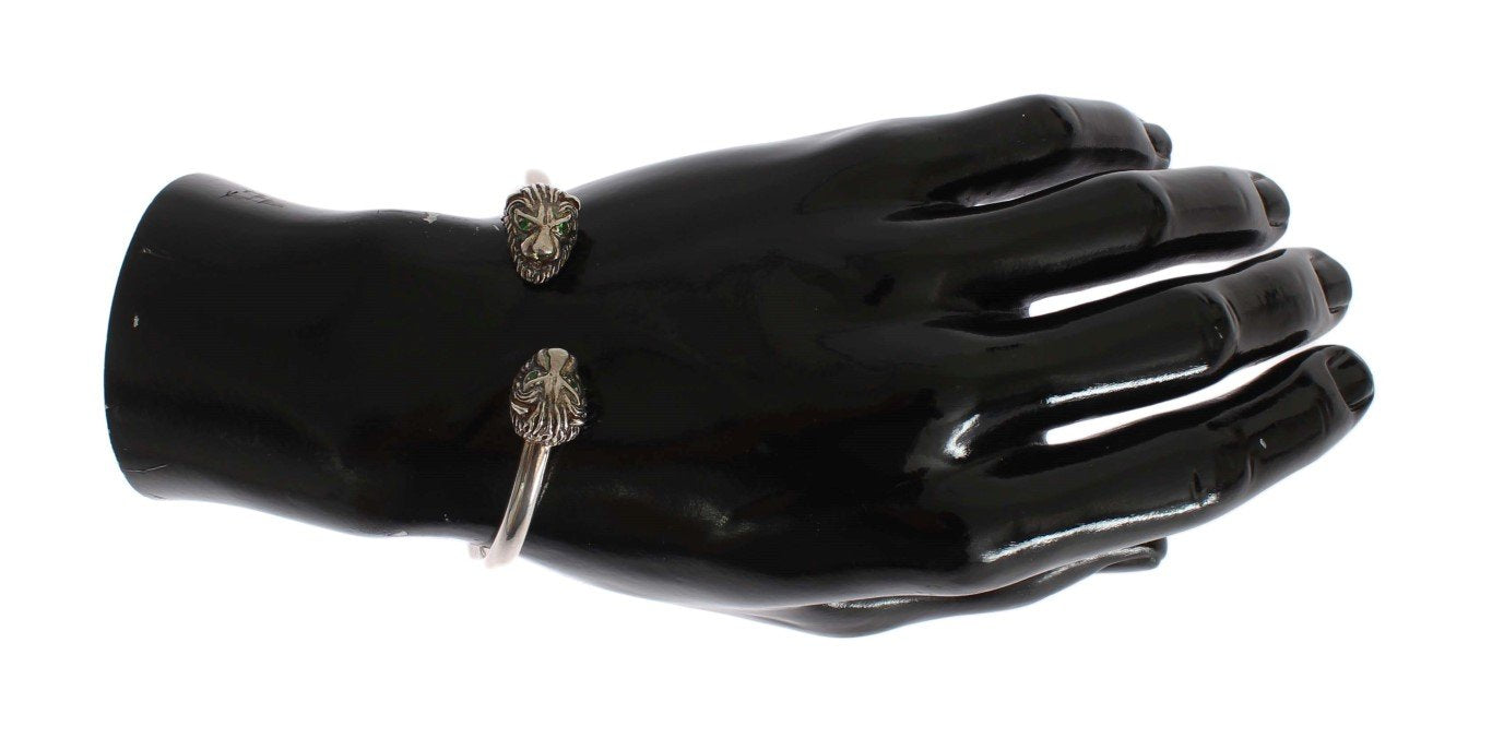 Silver Lion 925 Sterling Bangle Bracelet