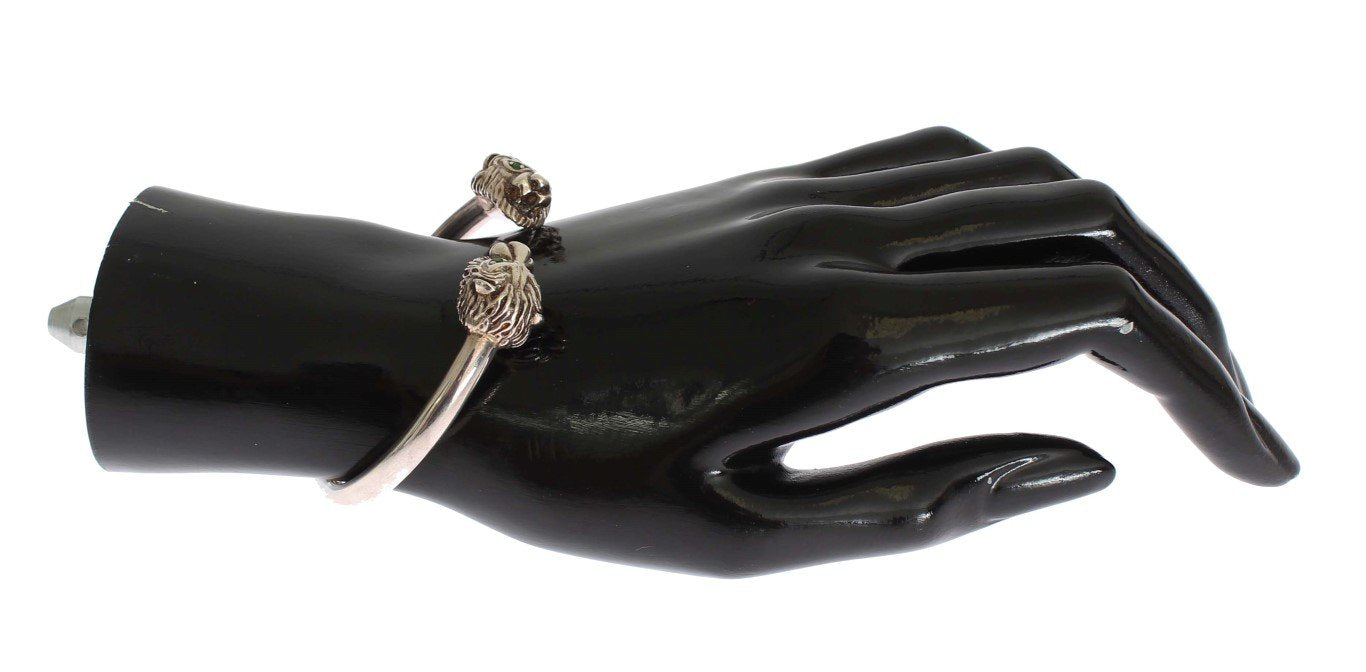 Silver Lion 925 Sterling Bangle Bracelet