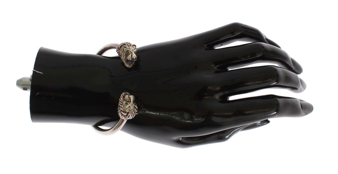 Silver Lion 925 Sterling Bangle Bracelet