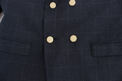 Gray cotton slim fit blazer