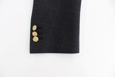 Gray cotton slim fit blazer