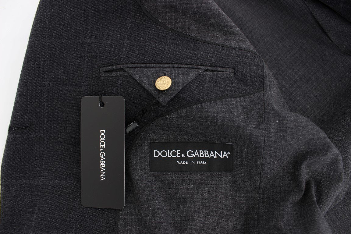 Gray cotton slim fit blazer