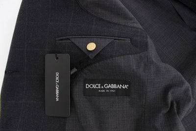 Gray cotton slim fit blazer