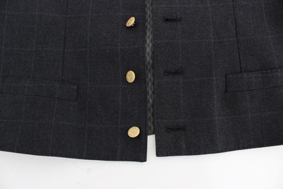 Gray cotton slim fit blazer