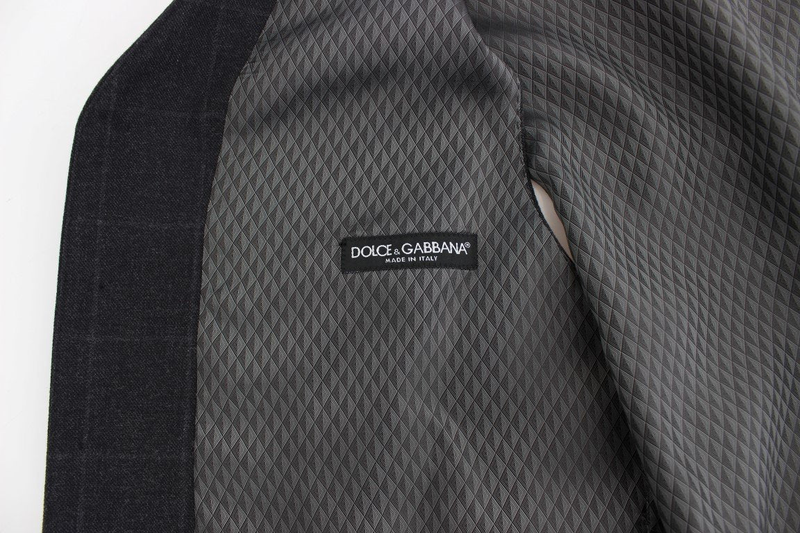 Gray cotton slim fit blazer