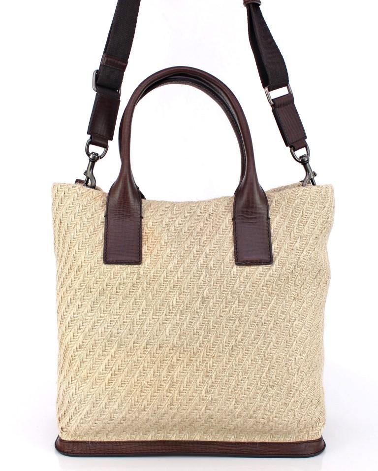 Beige shoulder tote bag