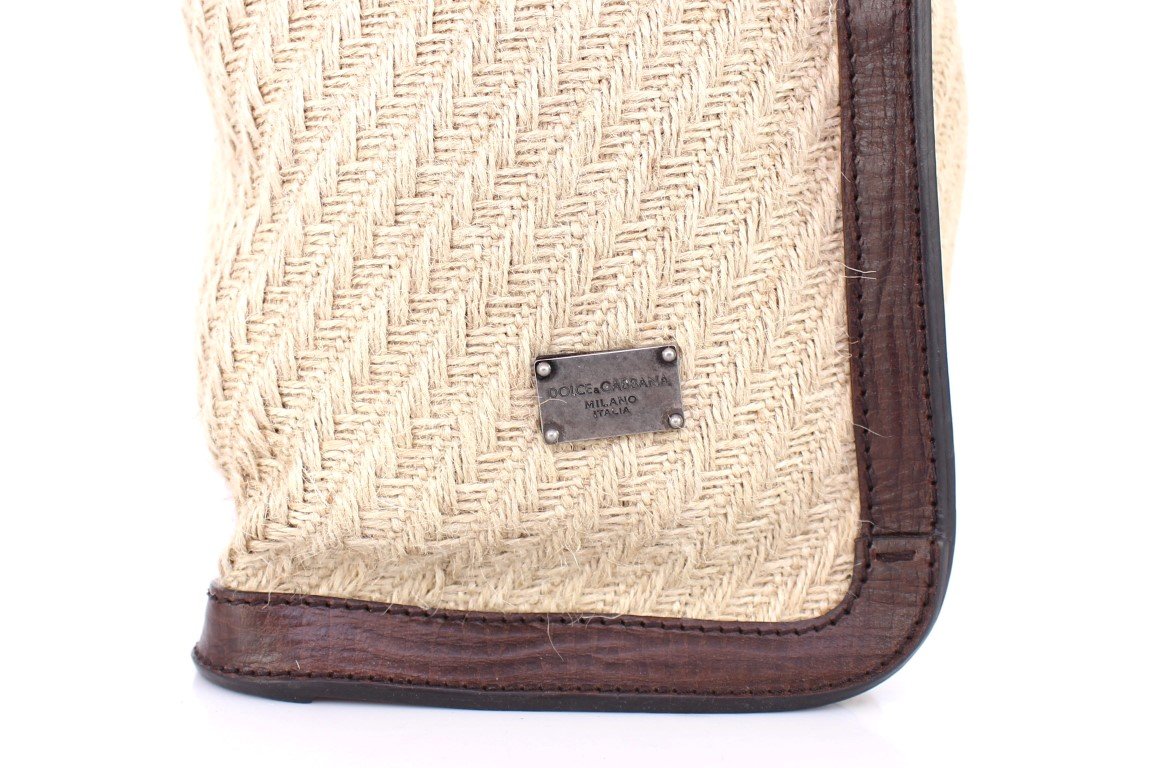 Beige shoulder tote bag