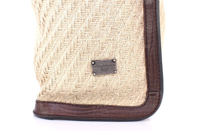 Beige shoulder tote bag
