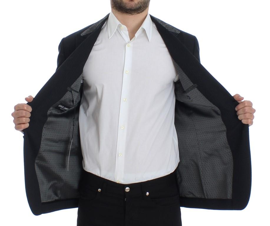 Blue wool two button blazer