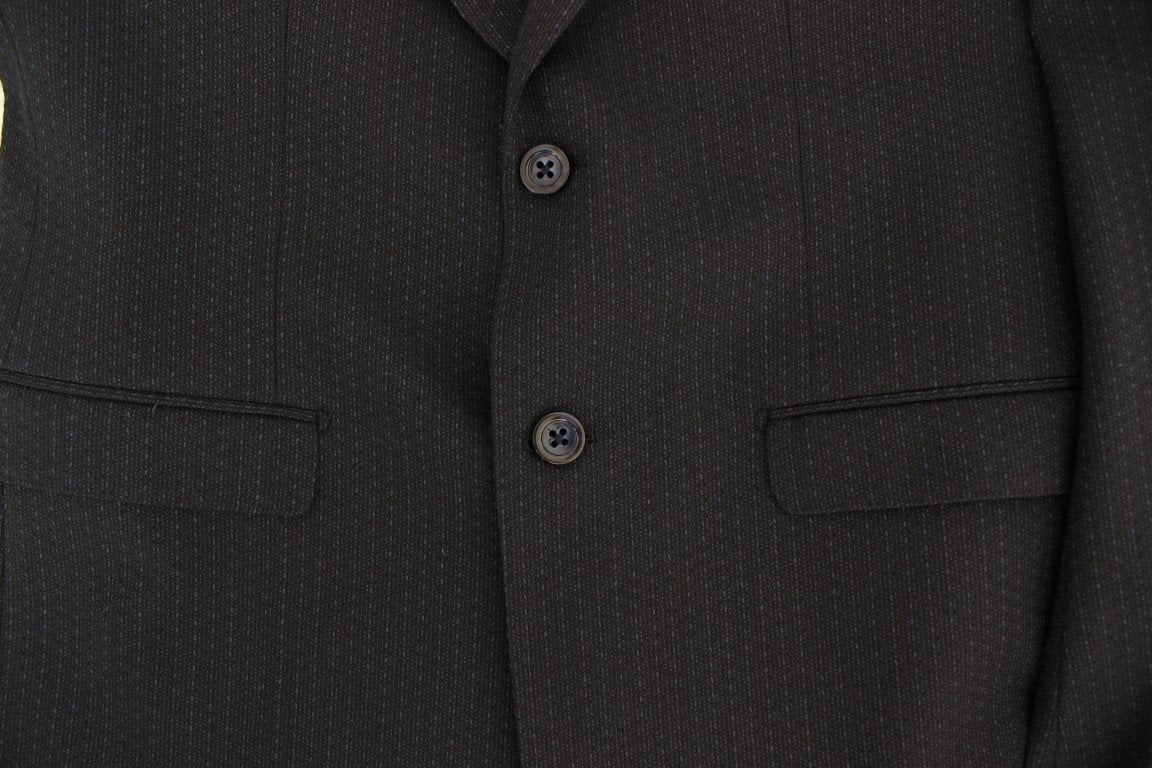 Blue wool two button blazer