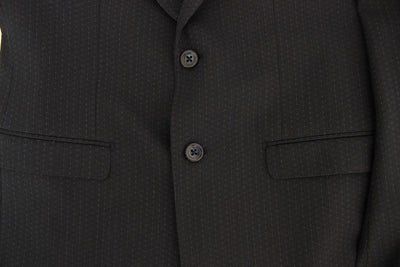 Blue wool two button blazer