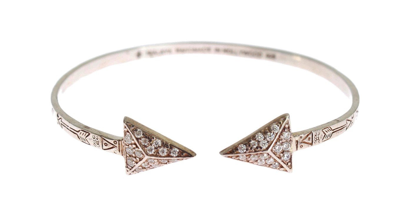 Arrow Crystal 925 Silver Bangle Bracelet