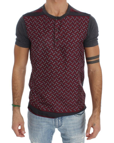 Bordeaux Gray Silk Henley T-shirt