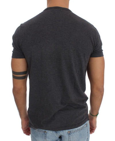Bordeaux Gray Silk Henley T-shirt