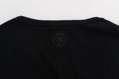 Black Cotton V-neck Sweater