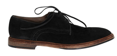 Black Suede Wingtip Formal Shoes